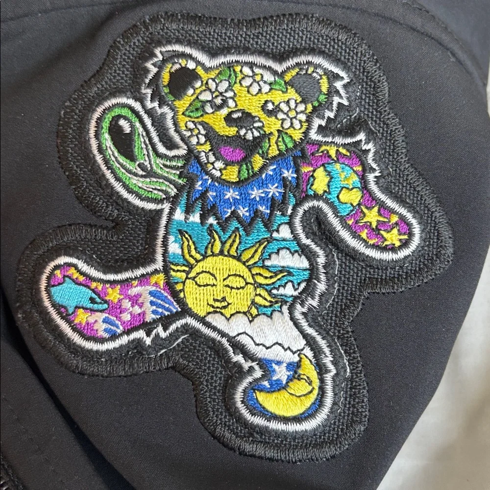 Tri-Mountain Zip Performance Jacket Psychedelic Grateful Dead Dancing Bear Patch